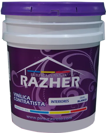 Cubeta de pintura vinílica Contratista Razher de 19 litros, color blanco