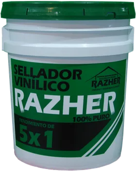 Cubeta de sellador vinílico Razher 100% puro, rendimiento 5x1